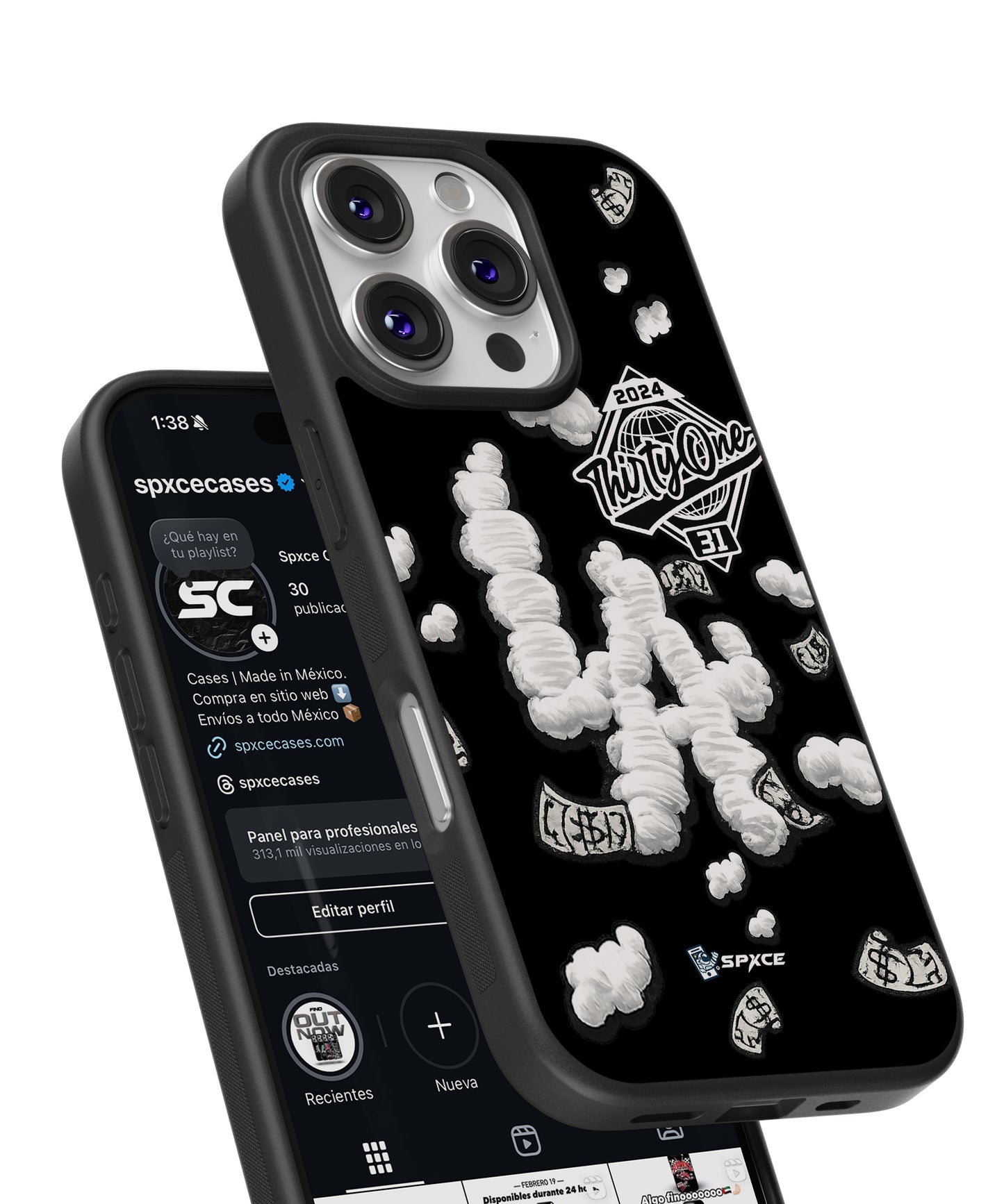 Funda Case 31 hats "LA Money On Cloud Black" Thirty One hats