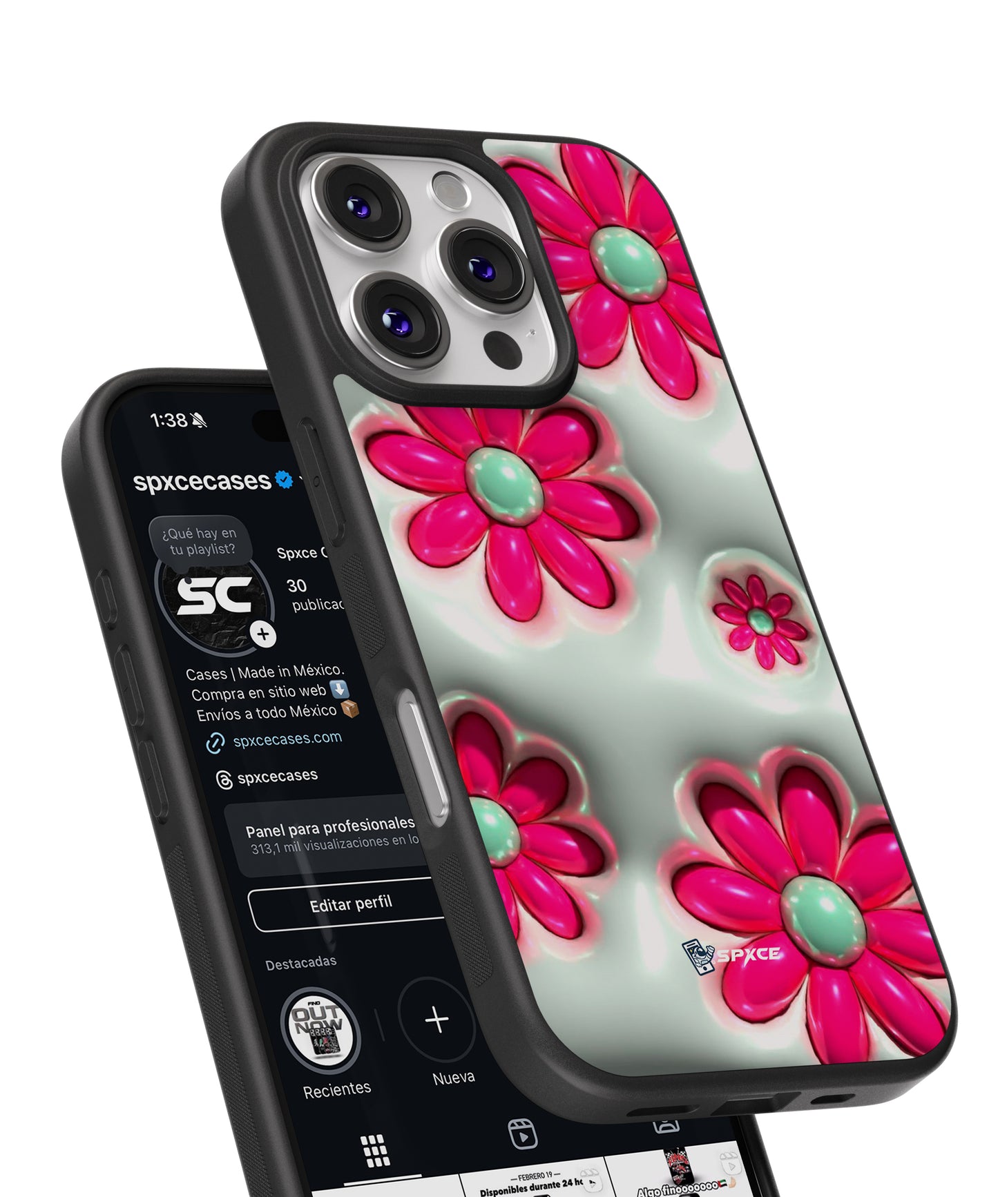 Funda Case Rosas 3D