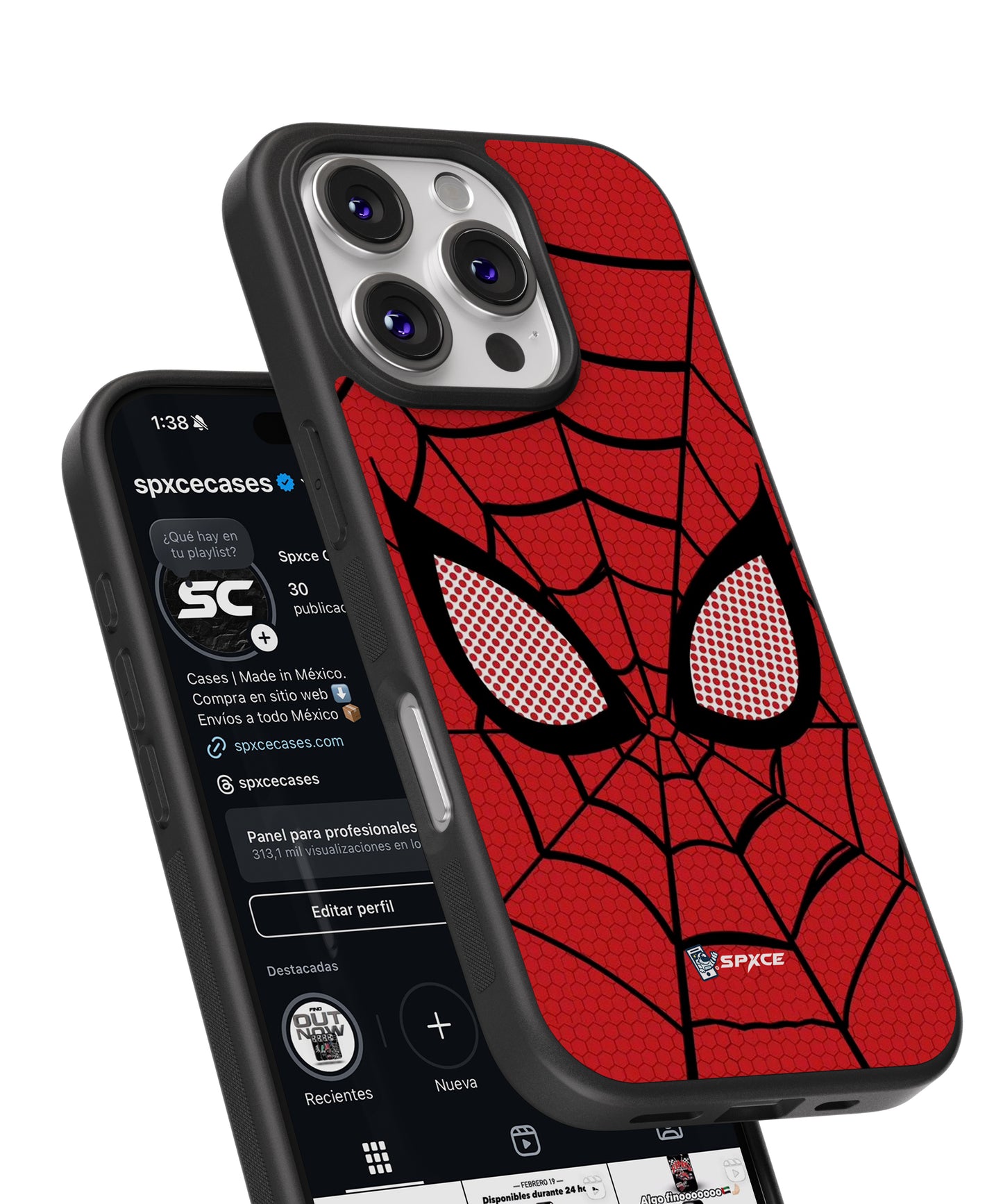 Funda Case Spiderman Face Red