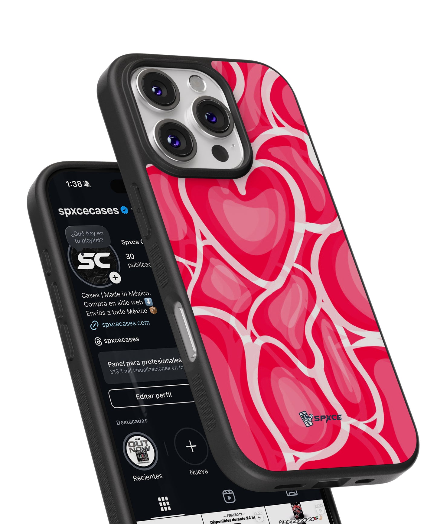 Funda Case Corazones Rosas Derretidos