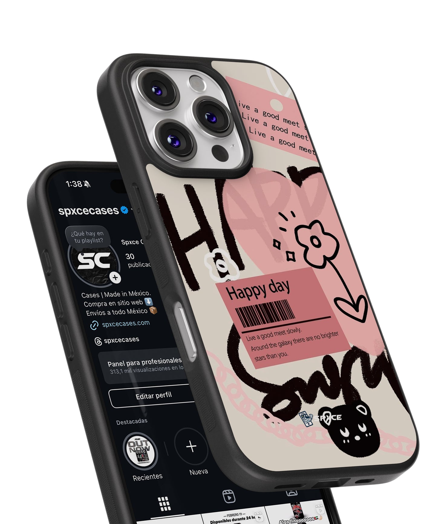 Funda Case Happy day Pink