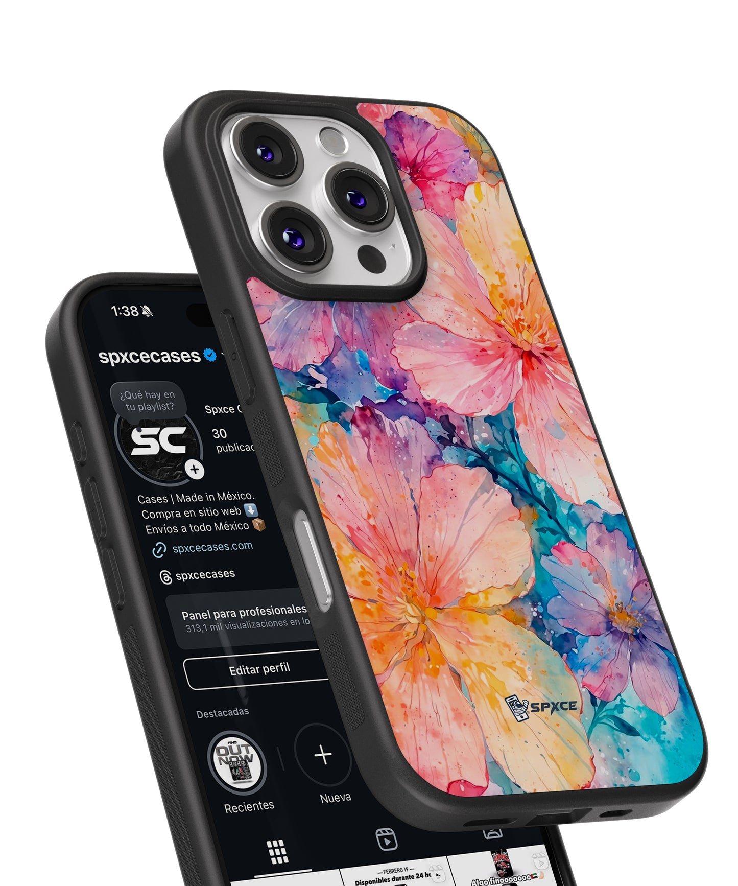 Funda Case Water color fleurs