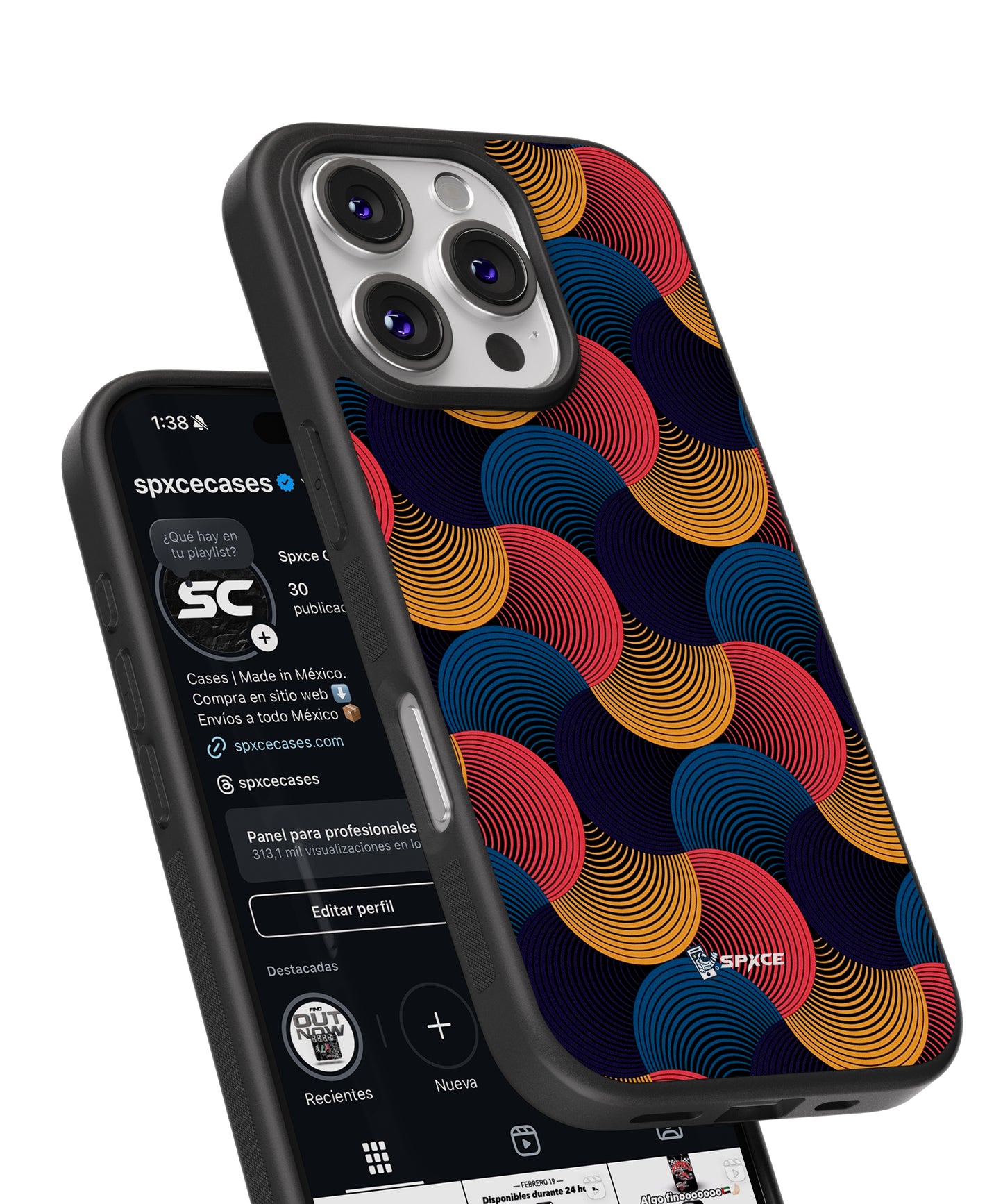 Funda Case Waves Red and blue