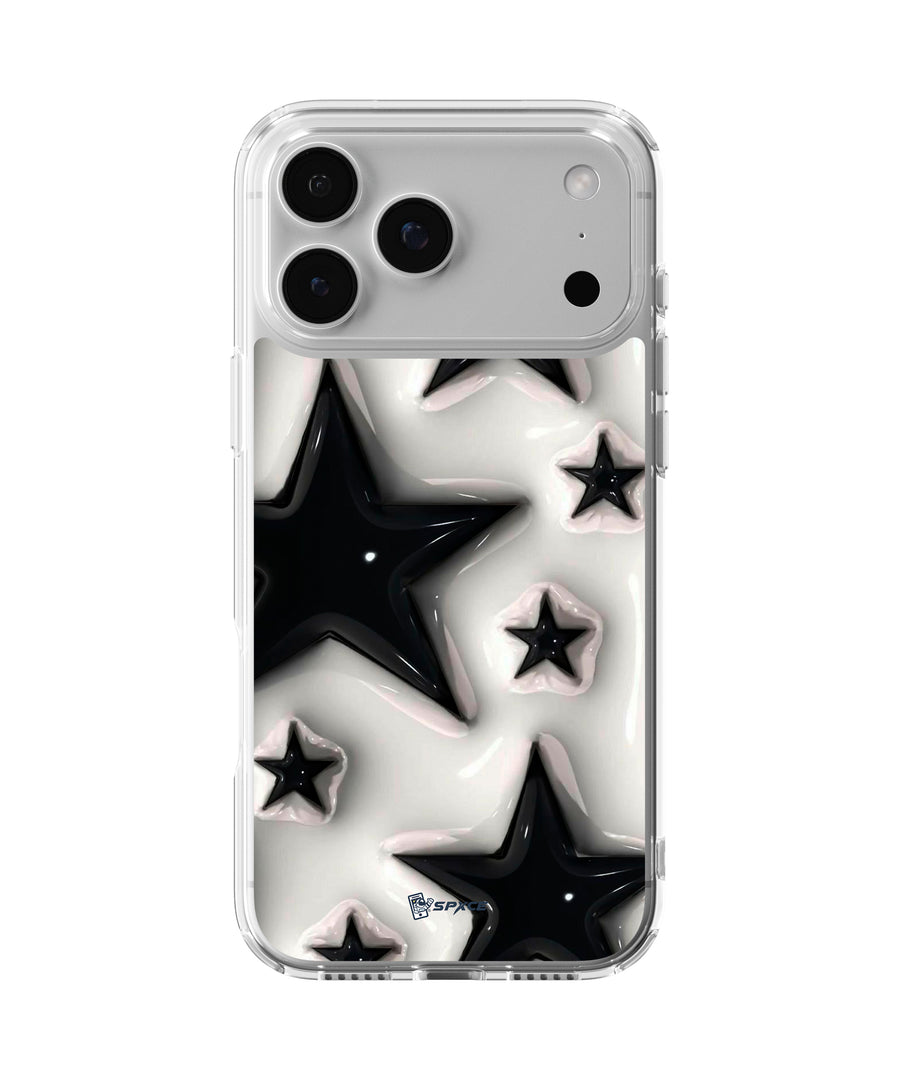 Funda Case Uso Rudo Estrellas 3d Negro y Blanco