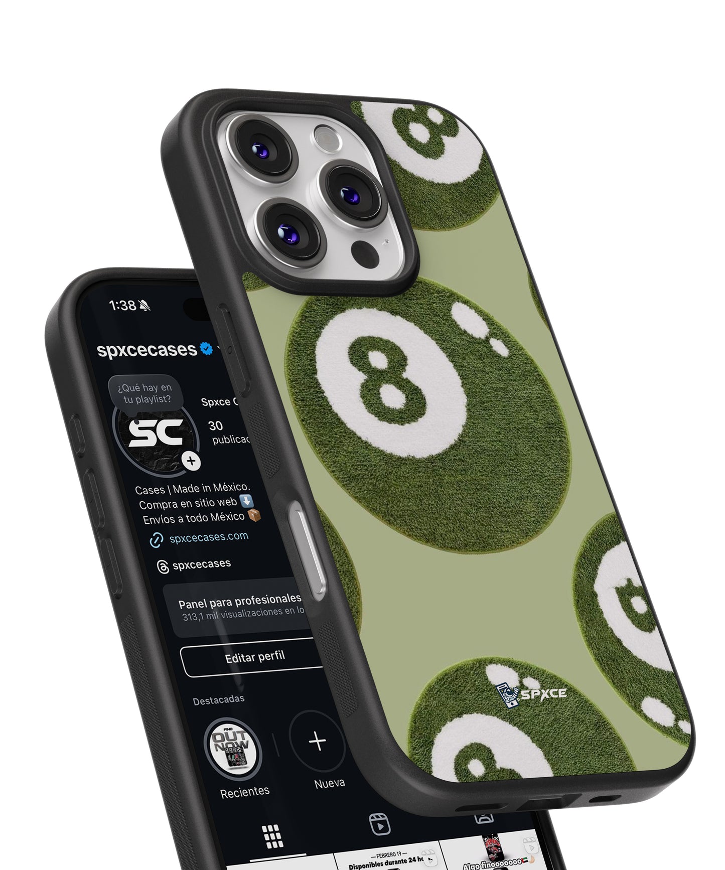 Funda Case Bola 8 verde