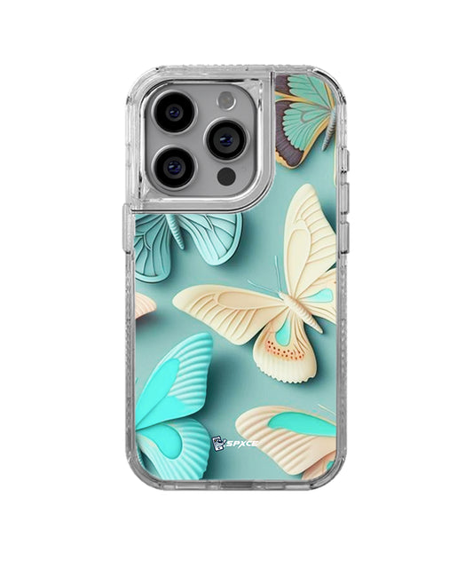 Funda Case Uso Rudo Mariposas 3d turquesa