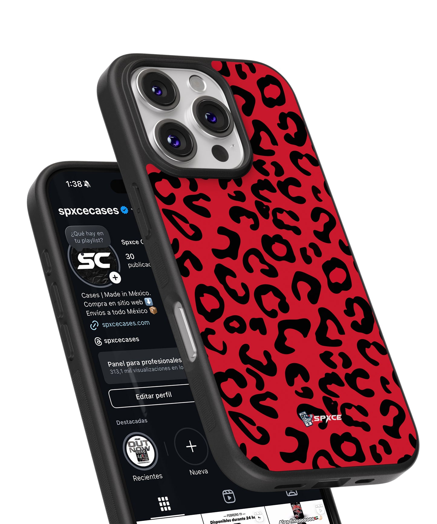 Funda Case Leopard Red
